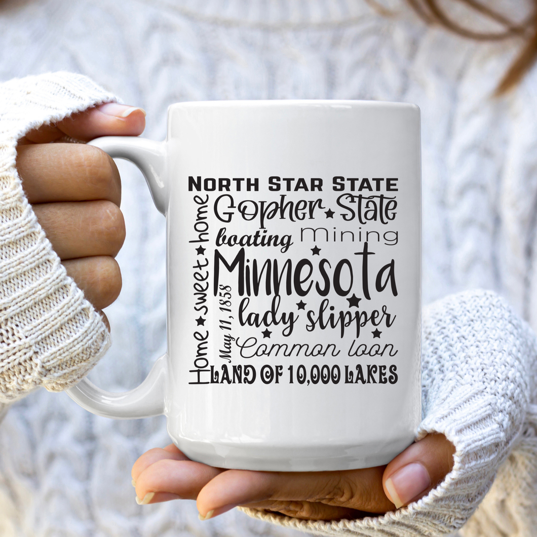 Minnesota Word Art Mug