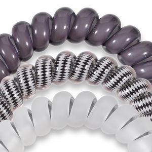 Spiral Hair Coils | Large | Silver Flames Hair Ties