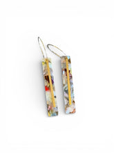 Load image into Gallery viewer, Marbled Acrylic Bar Drop Earrings - Colorful Hoop Earrings

