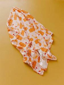 Chicken Stretchy Swaddle + Toddler Blanket | Spring