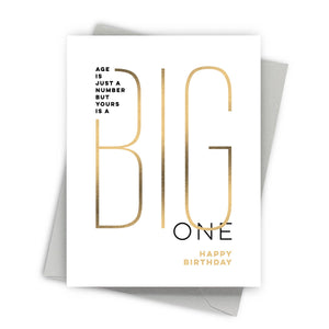 Big One Birthday Card – Modern Birthday Greeting Card