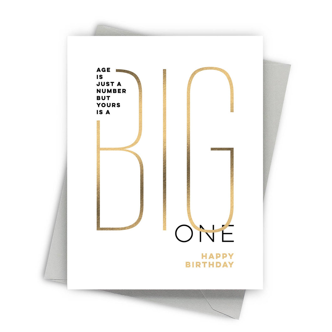 Big One Birthday Card – Modern Birthday Greeting Card