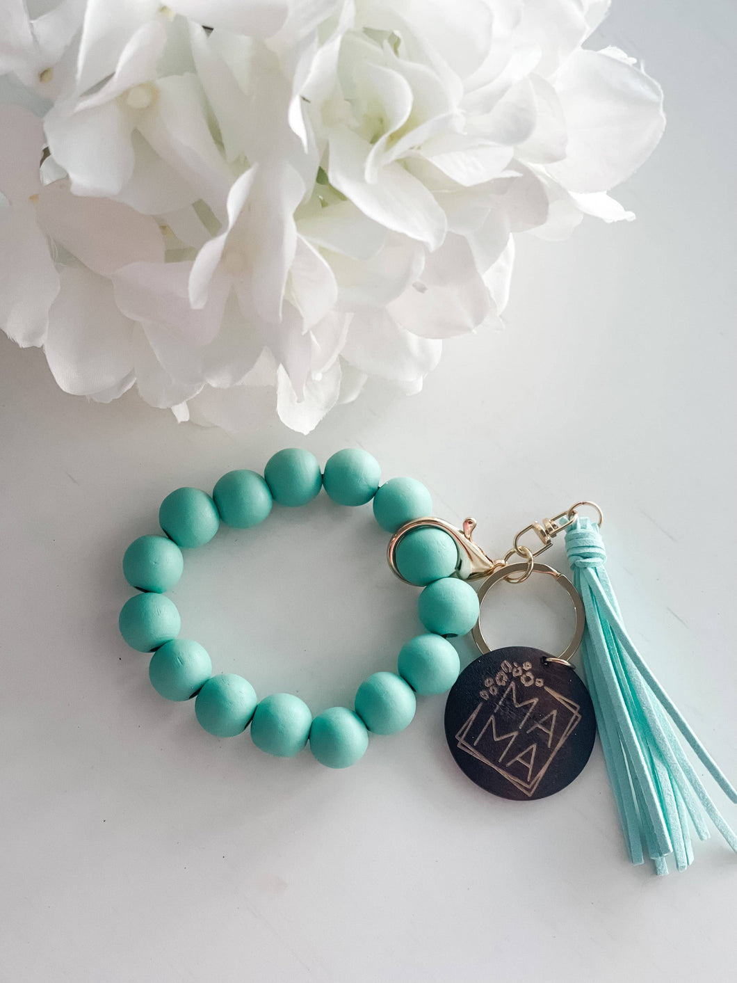 Mama Wristlet Keychain Mint