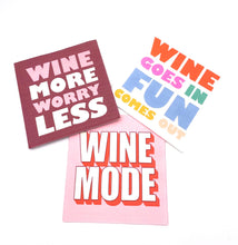 Load image into Gallery viewer, Funny Cocktail Napkins | Wine More Worry Less - 20ct
