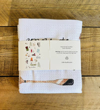 Load image into Gallery viewer, Dish towel "Up North" hand painted watercolor illustrated
