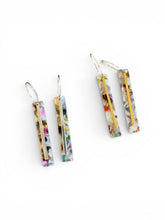 Load image into Gallery viewer, Marbled Acrylic Bar Drop Earrings - Colorful Hoop Earrings
