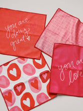Load image into Gallery viewer, Love Notes Waffle Cloths - Set of 4 | Microfiber Dishcloths
