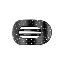 Load image into Gallery viewer, Black Polka Dot Party Medium Flat Round Hair Clip
