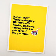 Load image into Gallery viewer, Hot Girl Stuff Old Lady Stuff card
