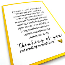 Load image into Gallery viewer, Sympathy Cliche Thinking of You card
