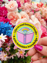 Load image into Gallery viewer, Read Banned Books, Gain Forbidden Knowledge Reading Sticker
