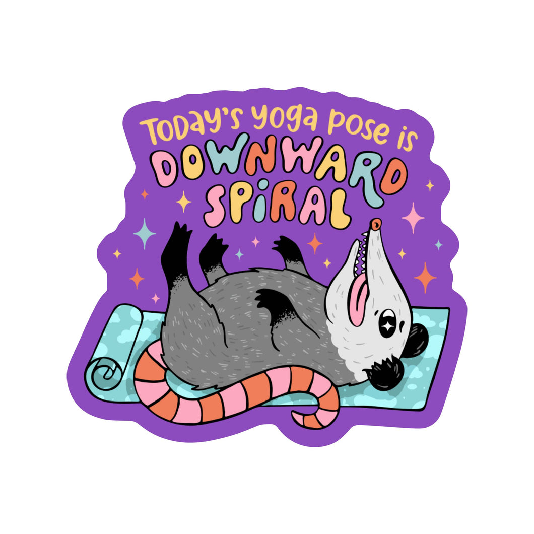 Yoga Funny Mental Health Opossum High Quality Vinyl Sticker
