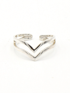 Double V Sterling Silver Ring