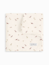 Load image into Gallery viewer, Organic Baby Swaddle Blanket - Dino / Blush

