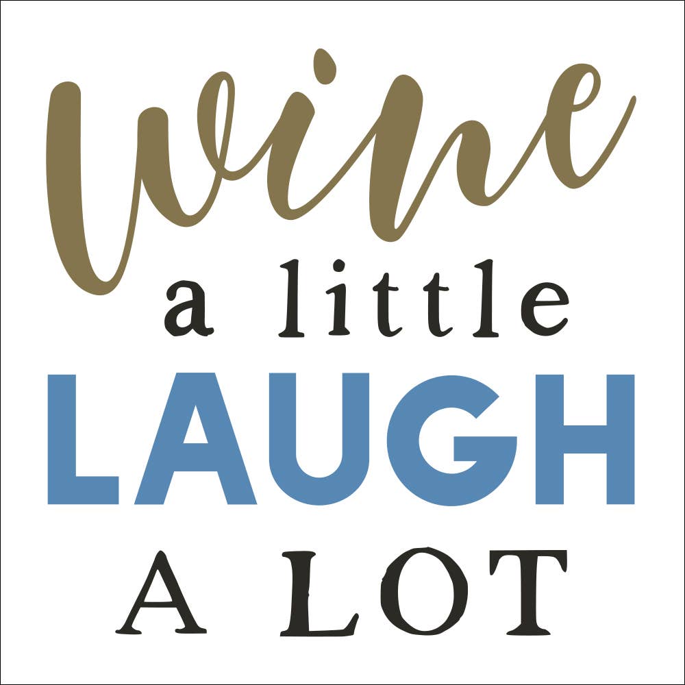 Funny Cocktail Napkins | Wine A Little Laugh A Lot - 20ct