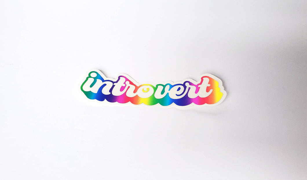 Introvert Rainbow Clear Sticker