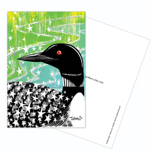 Northern Lites Loon Postcard