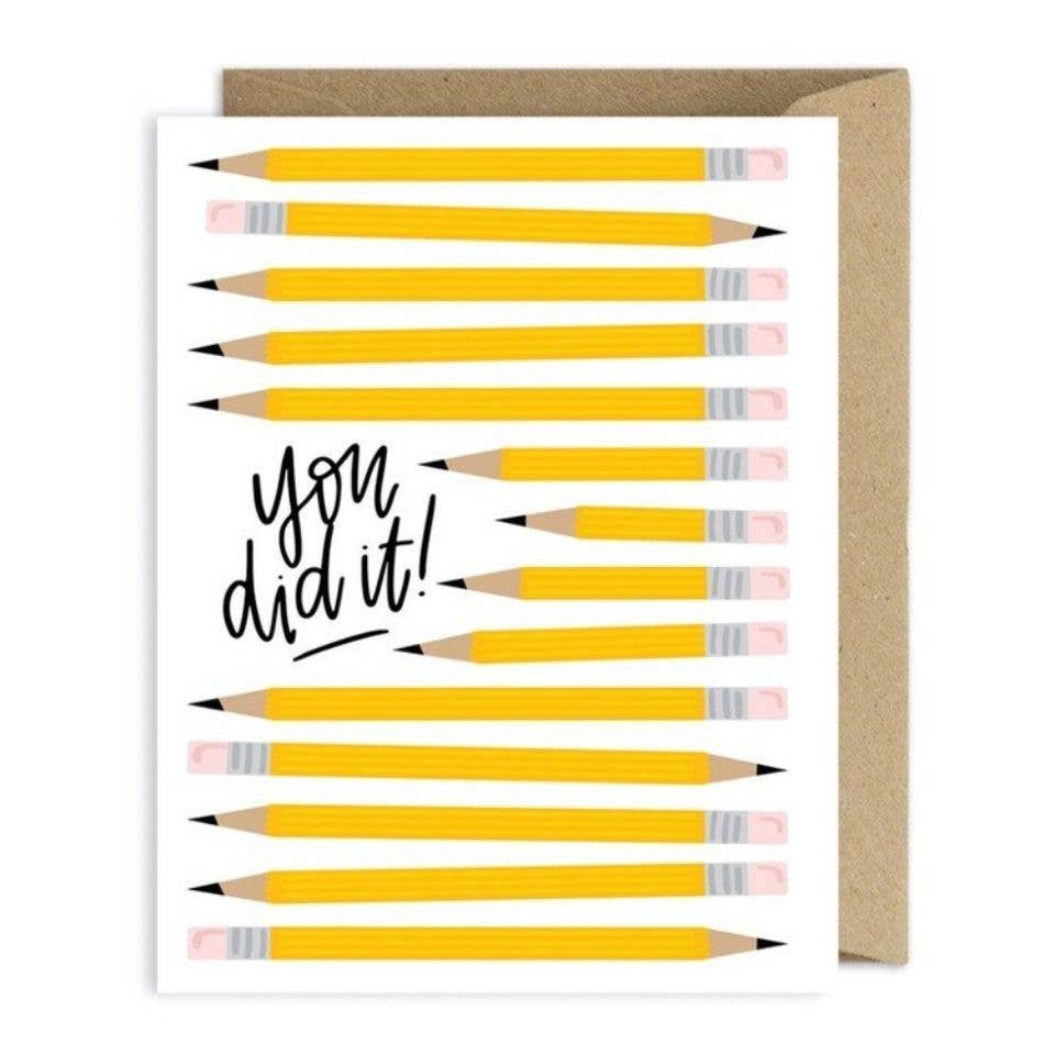 You Did It Pencils Congratulations Greeting Card