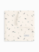 Load image into Gallery viewer, Organic Baby Swaddle Blanket - Dino / Thyme
