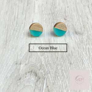 Wood and Resin Earrings - The Argyle Moose