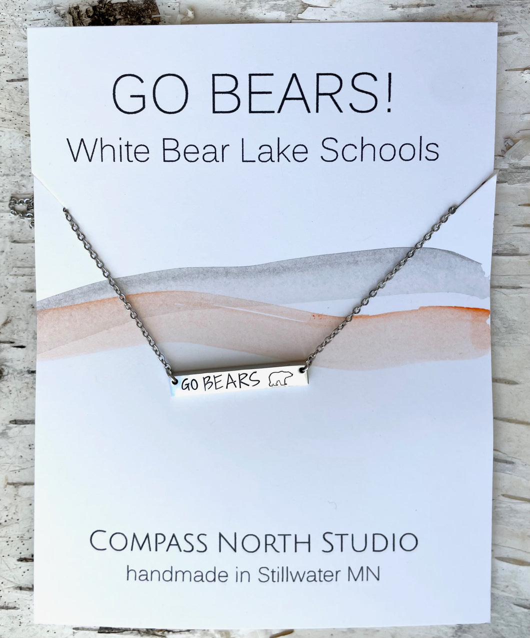 Go Bears Metal Bar Necklace from Compass North