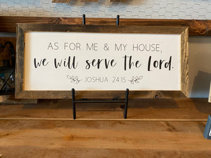 Farmhouse Sign Framed in Reclaimed Barnwood (26x11") **Multiple Styles Available** - The Argyle Moose