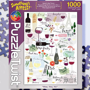 Wine, Vino, Vin Puzzle - The Argyle Moose