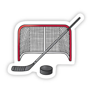 Hockey Stick, Net, and Puck Sticker