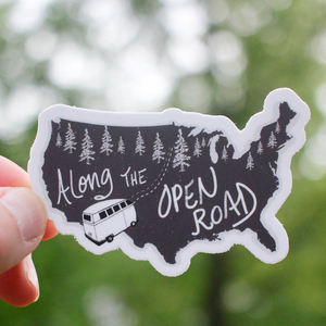 Along the Open Road Sticker - The Argyle Moose