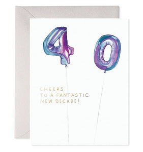 Helium 40th Birthday Card