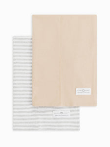 Organic Baby Burp Cloth (2-pack) - Nevada Stripe + Clay