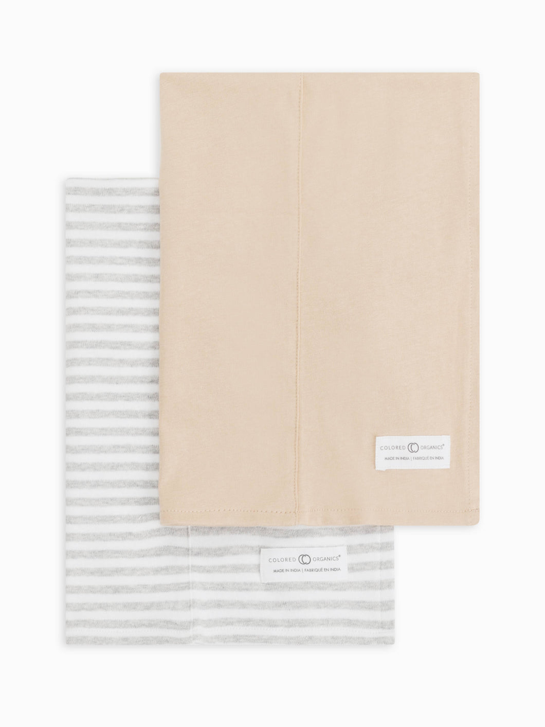 Organic Baby Burp Cloth (2-pack) - Nevada Stripe + Clay