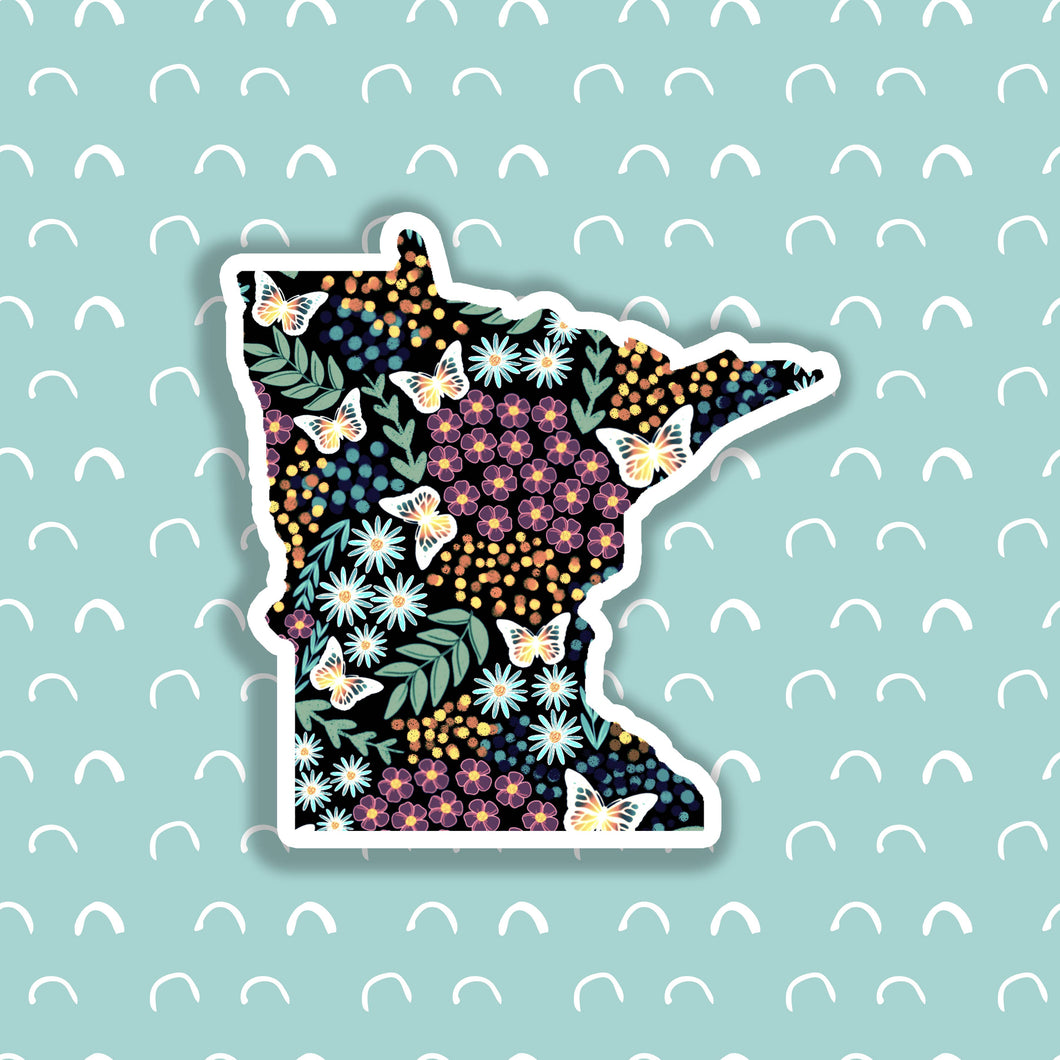 Minnesota Floral State Sticker