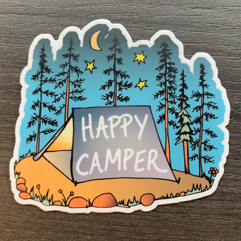 Happy Camper Sticker - The Argyle Moose