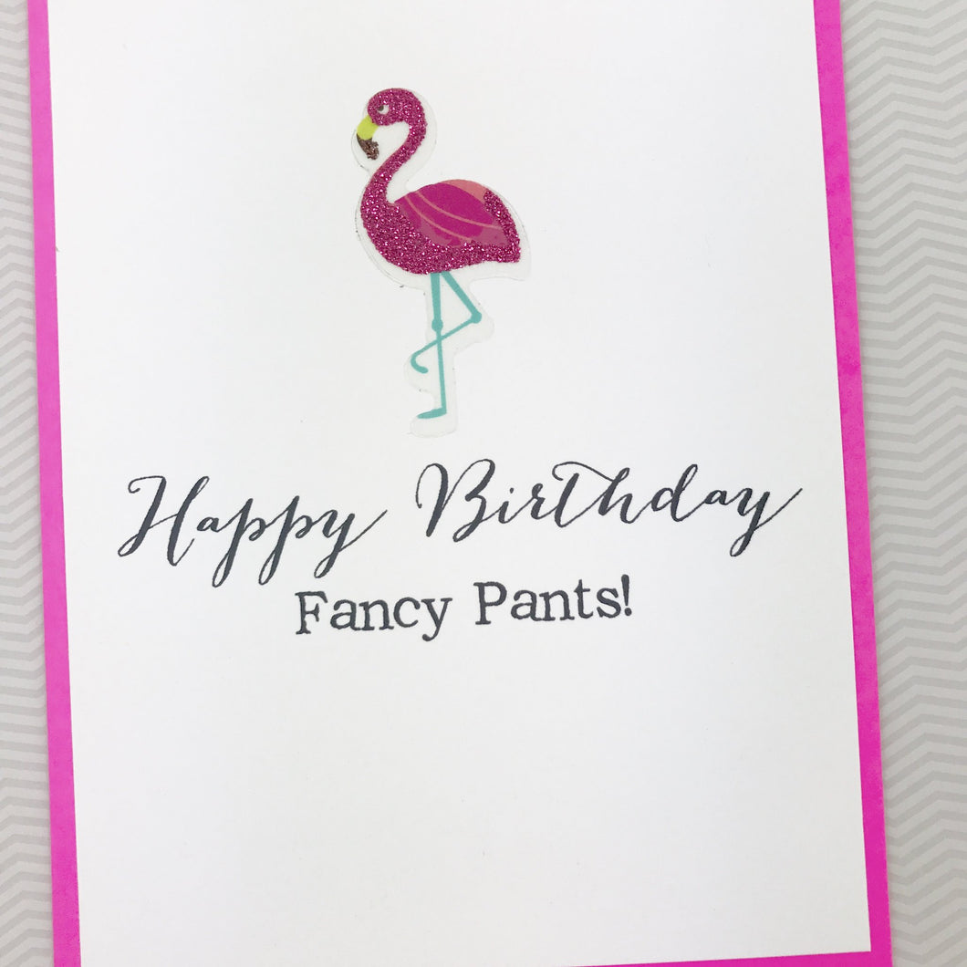 BIRTHDAY FANCY PANTS FLAMINGO CARD - The Argyle Moose