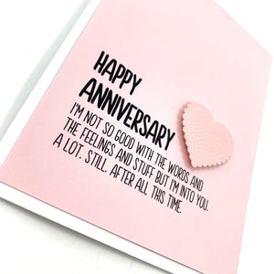 ANNIVERSARY NOT GOOD WITH THE FEELINGS AND STUFF CARD - The Argyle Moose