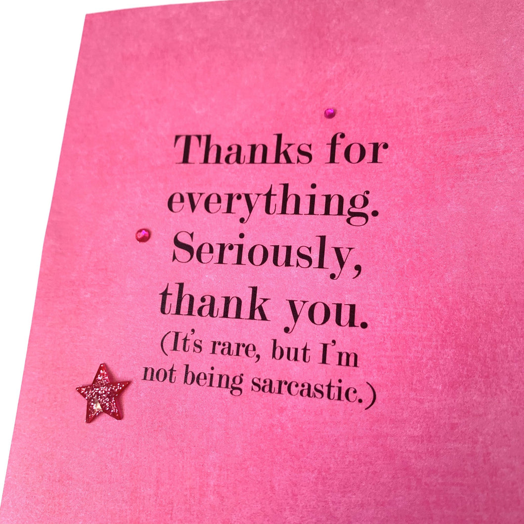 THANK YOU NOT SARCASTIC CARD - The Argyle Moose