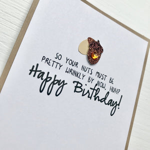 BIRTHDAY OLD WRINKLY NUTS CARD - The Argyle Moose